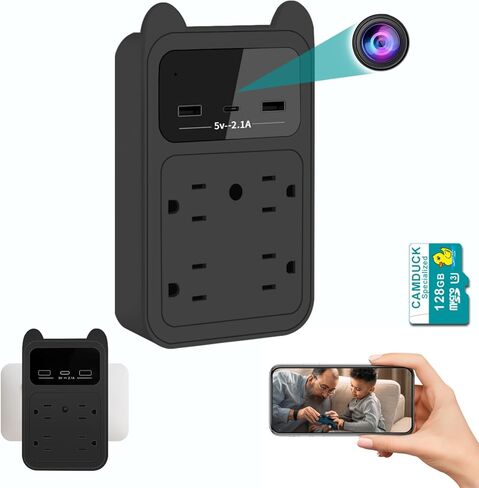 CAMDUCK WiFi Camera 2K, Indoor Home Security Cameras for Baby/Elder/Dog/Pet Camera with Phone app,24/7 SD Card Storage (bk-128G) in Saudi Arabia