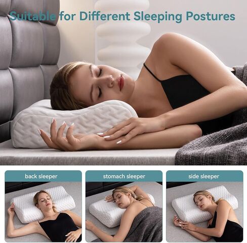 Hcore Memory Foam Pillow for Sleeping, Small Travel, Adjustable, Breathable and Soft, CertiPUR-US Certified, 12x20 lnch in Saudi Arabia
