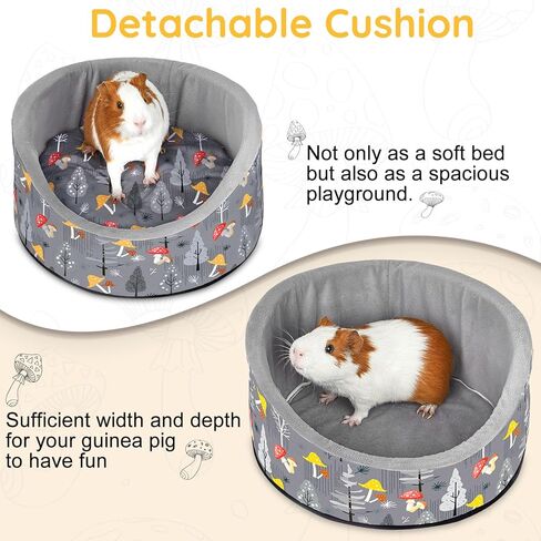 Glittme سرير خنزير غينيا سرير أرنب ناعم مع حصيرة سميكة قابلة للإزالة، سرير أرنب قابل للغسل في الغسالة، إكسسوارات خنزير غينيا، بيت خنزير غينيا المريح لخنزير غينيا، الأرنب، النمس، سرير دائري على شكل كأس in Kuwait