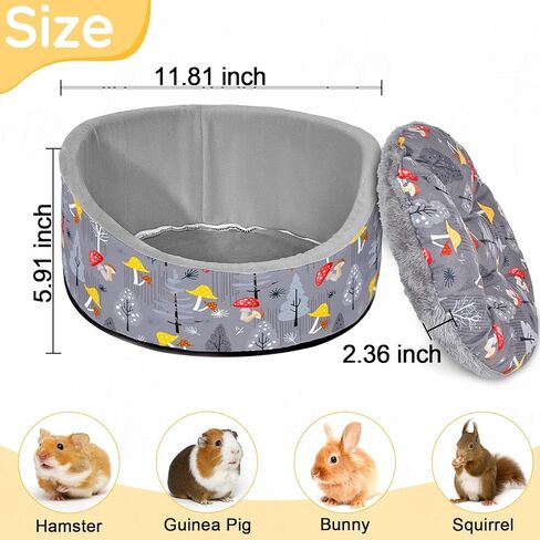 Glittme سرير خنزير غينيا سرير أرنب ناعم مع حصيرة سميكة قابلة للإزالة، سرير أرنب قابل للغسل في الغسالة، إكسسوارات خنزير غينيا، بيت خنزير غينيا المريح لخنزير غينيا، الأرنب، النمس، سرير دائري على شكل كأس in Kuwait