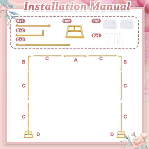Metal Arch Backdrop Stand and Balloon Arch Cover Spandex Fitted Arch Background Chiara Round Top Backdrop Stand Cover for Birthday Party Baby Shower Decorations (6Ft,6.6Ft) in Saudi Arabia