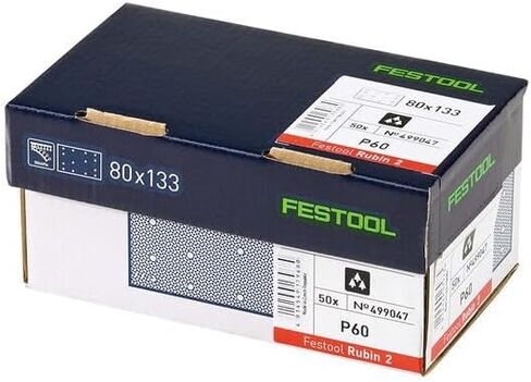 Festool 499048 Rubin 2 P80 Grit RTS (80x133mm) Rectangular Abrasive Sanding Sheets, 50-Pack in Saudi Arabia