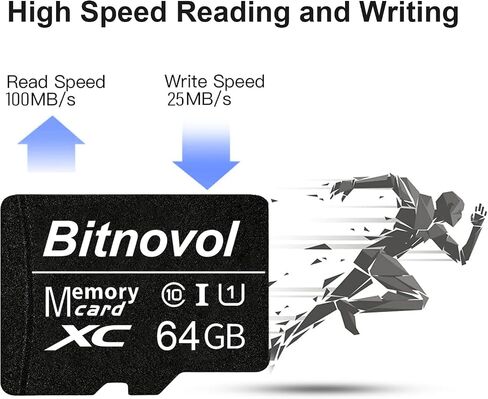 بطاقة Micro SD سعة 128 جيجابايت - بطاقة ذاكرة لكاميرا الأمان، قراءة 100 ميجابايت/ثانية، كتابة 25 ميجابايت/ثانية، بطاقة Micro SD 128 جيجابايت لكاميرا الهاتف والكمبيوتر الشخصي، جرس الباب الدائري، Blink Wyze Reallink Alexa، كاميرا Action Dash VRS in Saudi Arabia