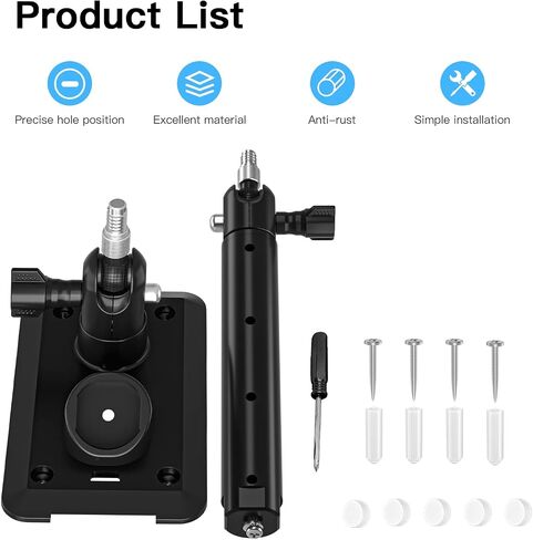 HOLACA 2-in-1 Wall Mount Bracket for Arlo Solar Panel/Arlo Pro 3/Arlo Ultra1&2/Arlo Essential/Arlo Pro 4 /eufyCam Outdoor Mount Accessories for Arlo pro 4 and Arlo Solar Panel (White) in Saudi Arabia