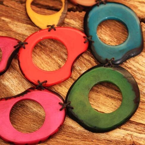 Black Tagua Necklace and Earring Set for Women, Artisan Handmade Fair Trade Jewelry in Saudi Arabia
