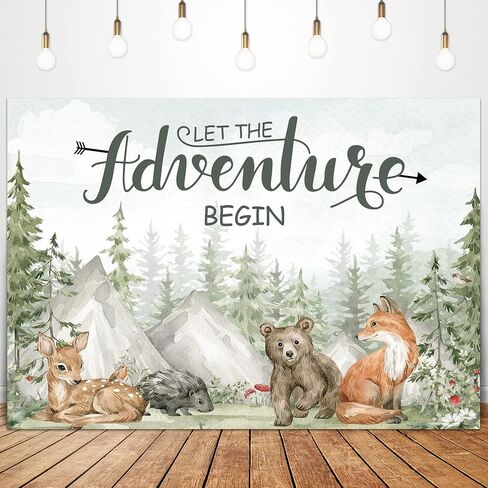 Glawry Noah's Ark Backdrop 7Wx5H Feet Boho Eucalyptus Leaves Cartoon Woodland Animals Jungle Kids Newborn Baby Shower Birthday Party Decorations Photography Background Photo Booth Studio in Saudi Arabia