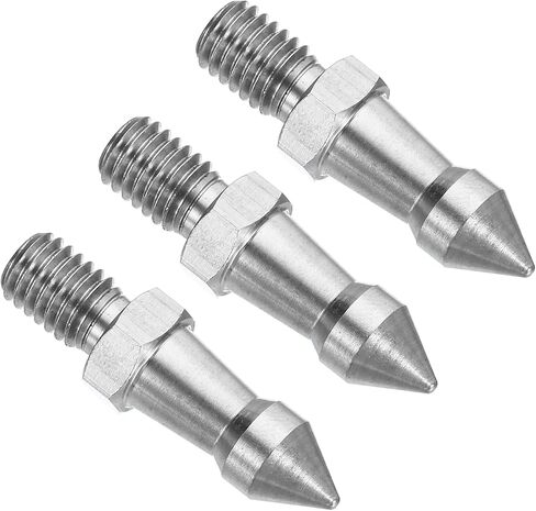 PATIKIL 1/4 Inch Thread Tripod Spike, 3 Pack Camera Tripod Ground Spike Screw Stainless Steel Spike Mount Adapter for Monopod Style 2, Silver in Saudi Arabia
