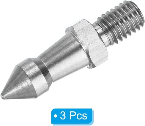PATIKIL 1/4 Inch Thread Tripod Spike, 3 Pack Camera Tripod Ground Spike Screw Stainless Steel Spike Mount Adapter for Monopod Style 2, Silver in Saudi Arabia