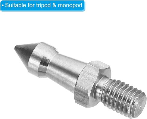 PATIKIL 1/4 Inch Thread Tripod Spike, 3 Pack Camera Tripod Ground Spike Screw Stainless Steel Spike Mount Adapter for Monopod Style 2, Silver in Saudi Arabia