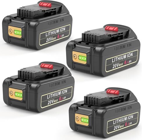 20V 6.0Ah Li-ion Battery Replace for Dewalt 20V Battery, 20V 6.0Ah High Capacity Compatible with Dewalt 20V Battery DCB206 DCB201 DCB200, for Dewalt 20V Power Tools in Kuwait