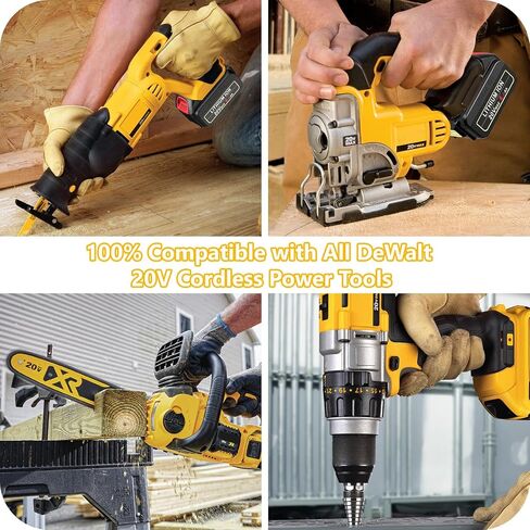 20V 6.0Ah Li-ion Battery Replace for Dewalt 20V Battery, 20V 6.0Ah High Capacity Compatible with Dewalt 20V Battery DCB206 DCB201 DCB200, for Dewalt 20V Power Tools in Kuwait