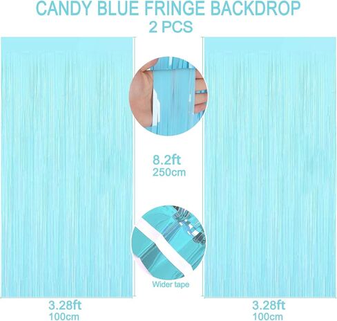 Kalor 2 PCS 3.2 قدم × 8.2 قدم الحلوى الوردي المعادن لامعة خيال خيال الستار in Kuwait