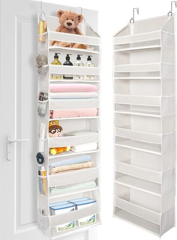 ULG Over The Door Organizer with 6 Large Pockets 12 Side Pockets, 50lbs Weight Capacity Door Hanging Organizer for Bedroom, Bathroom, Pantry, Nursery Storage, Dark Gray in Saudi Arabia