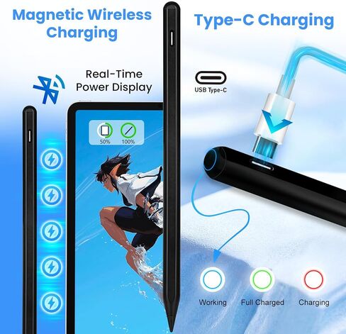 Pencil Pro for iPad Pro Pencil for iPad with Magnetic Wireless Charging,Palm Rejection,Stylus Pen for Apple iPad Air 5th Generation Pen,iPad Pro 12.9/11,iPad Mini 6th,iPad 10th/9th/8th,Purple in Kuwait