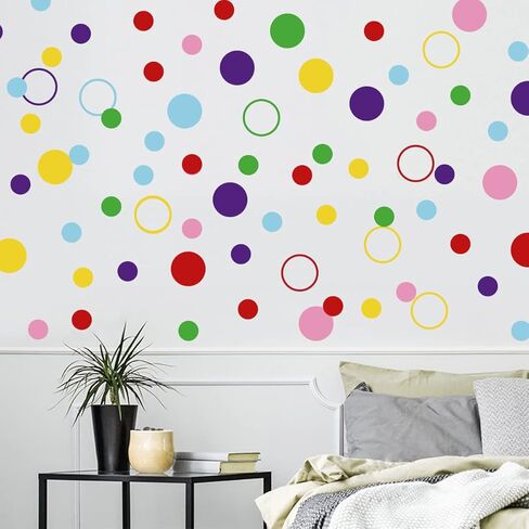 312 قطعة من البولكا نقاط ملصق جدار ملونة جدران جدارية ملونة للأطفال غرفة نوم الفتيات ، غرفة اللعب ، غرفة المعيشة وغرفة الحضانة (9 أحجام ، 6 ألوان) ... (أ) in Kuwait