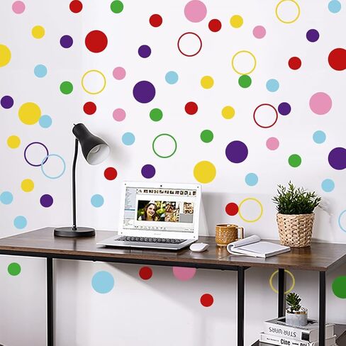 312 قطعة من البولكا نقاط ملصق جدار ملونة جدران جدارية ملونة للأطفال غرفة نوم الفتيات ، غرفة اللعب ، غرفة المعيشة وغرفة الحضانة (9 أحجام ، 6 ألوان) ... (أ) in Kuwait