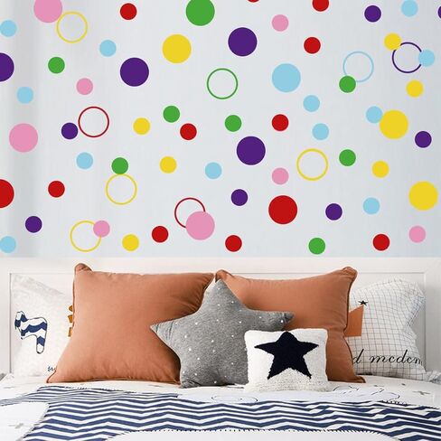 312 قطعة من البولكا نقاط ملصق جدار ملونة جدران جدارية ملونة للأطفال غرفة نوم الفتيات ، غرفة اللعب ، غرفة المعيشة وغرفة الحضانة (9 أحجام ، 6 ألوان) ... (أ) in Kuwait