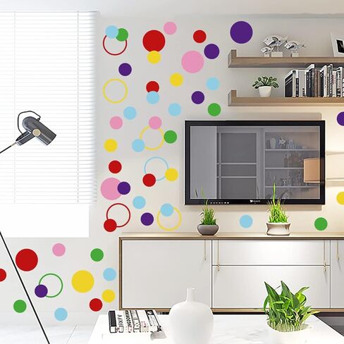 312 قطعة من البولكا نقاط ملصق جدار ملونة جدران جدارية ملونة للأطفال غرفة نوم الفتيات ، غرفة اللعب ، غرفة المعيشة وغرفة الحضانة (9 أحجام ، 6 ألوان) ... (أ) in Kuwait