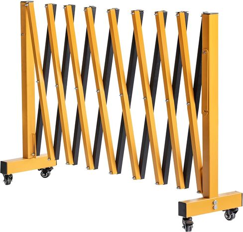 16FT Industrial Expandable Barricade Folding Security Gate with Wheels,Retractable Driveway Gate with Alloy Fence (16FT) in Saudi Arabia
