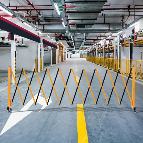 16FT Industrial Expandable Barricade Folding Security Gate with Wheels,Retractable Driveway Gate with Alloy Fence (16FT) in Saudi Arabia