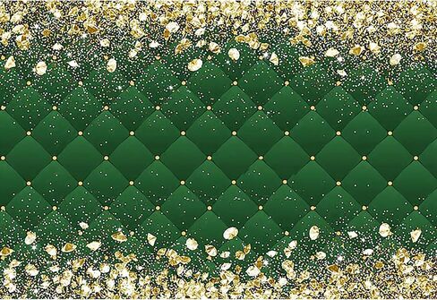 Renaiss 7x5ft Happy Birthday Backdrop Banner for Photoshoot Portrait Gold Diamonds Green Photography Background for Men Women 30th 40th 50th 60th 70th 80th Bday Party Decor Glitter Photo Booth Prop in Saudi Arabia
