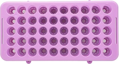 قطعة واحدة من حامل رف أنبوب الاختبار البلاستيكي لأنابيب الطرد المركزي 5 مل/10 مل/15 مل، قابلة للفصل، أنابيب وسادة من السيليكون 50 فتحة بقطر الثقب 18 مم (أزرق فاتح) in Kuwait