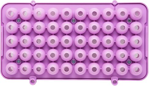 قطعة واحدة من حامل رف أنبوب الاختبار البلاستيكي لأنابيب الطرد المركزي 5 مل/10 مل/15 مل، قابلة للفصل، أنابيب وسادة من السيليكون 50 فتحة بقطر الثقب 18 مم (أزرق فاتح) in Kuwait