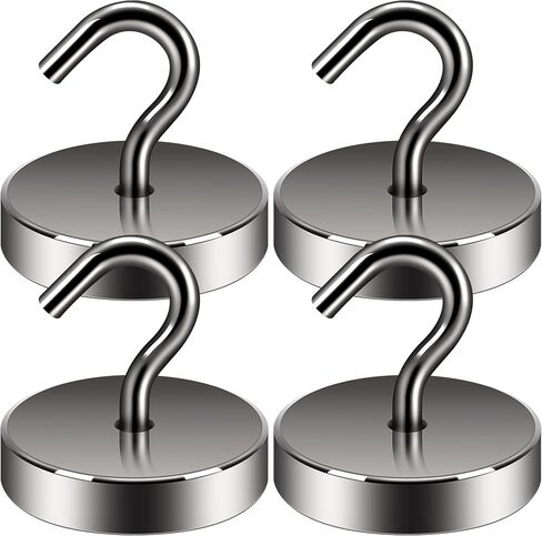 Neosmuk Magnetic Hooks Heavy Duty,100lb Super Strong Magnet with Hooks for Cruise Cabins, Large Metal Hooks for Hanging on Fridge,Extra Strong Magnet Hanger for Ship Walls, 4 Pack in Saudi Arabia