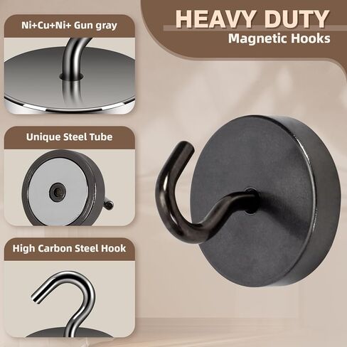 Neosmuk Magnetic Hooks Heavy Duty,100lb Super Strong Magnet with Hooks for Cruise Cabins, Large Metal Hooks for Hanging on Fridge,Extra Strong Magnet Hanger for Ship Walls, 4 Pack in Saudi Arabia