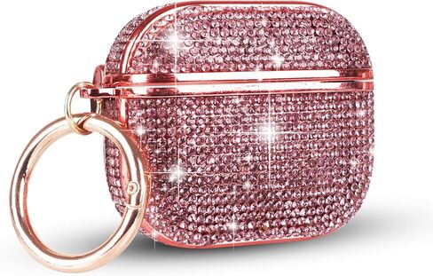 Luvi for AirPods 4 Diamond Case Rhinestone Bling Glitter Crystal Shiny Sparkle لطيف لـ Airpods 4 غطاء للفتيات اللاسلكي الشحن اللاسلكي للبشرة الفاخرة ل Apple Airpods 4 أسود in Kuwait