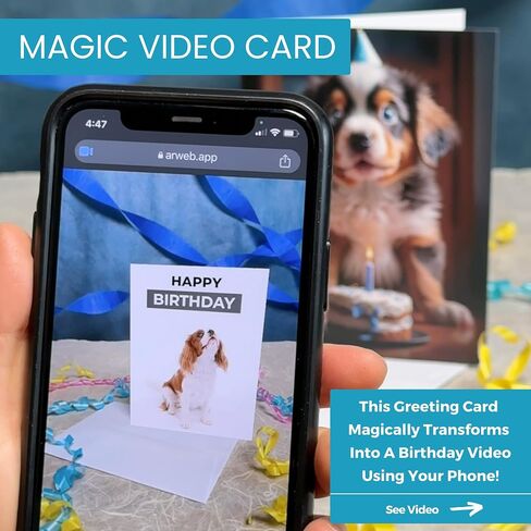 Magic Greetings - Funny Monkey Birthday Card - 3D Interactive Video Card – Monkeying Around Birthday Card for Kids, Mom, Dad, Husband, Friends - Easy QR Activation No App Needed - Made in the USA in Saudi Arabia