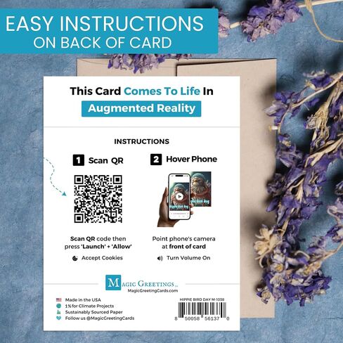 Magic Greetings - Funny Monkey Birthday Card - 3D Interactive Video Card – Monkeying Around Birthday Card for Kids, Mom, Dad, Husband, Friends - Easy QR Activation No App Needed - Made in the USA in Saudi Arabia