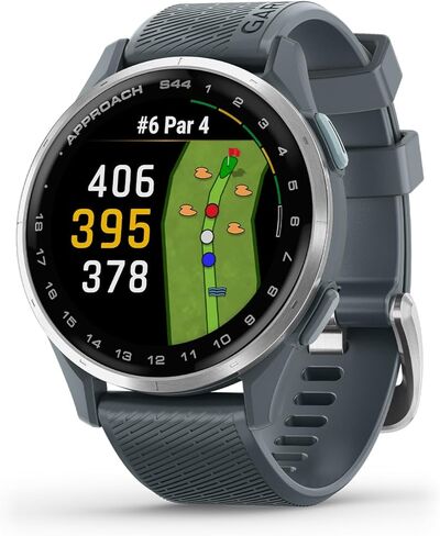 Garmin Approach® S50, Advanced Golf GPS Smartwatch, AMOLED Display, On-Course Features, Wrist-Based Heart Rate, Slate Aluminum Bezel with Black ComfortFit Nylon Band in Saudi Arabia