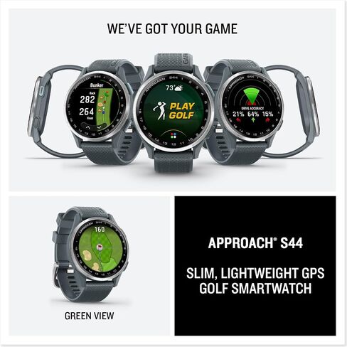 Garmin Approach® S50, Advanced Golf GPS Smartwatch, AMOLED Display, On-Course Features, Wrist-Based Heart Rate, Slate Aluminum Bezel with Black ComfortFit Nylon Band in Saudi Arabia