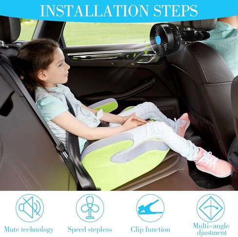 2 PCS 360 درجة مروحة السيارة 6 '' 12V مروحة السيارة مروحة محمولة مروحة مقعد السيارة مروحة التبريد مع تنظيم السرعة بدون خطوة وسداف سجائر أخف لسيارات الدفع الرباعي ، السيارات ، الحافلات (كوب الشفط) in Kuwait