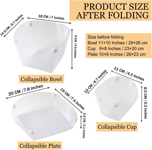 Collapsible Bowl Set of 4,Portable Camping Tableware,Snapfold Plastic Bowl,Food Grade Material Free Folding Bowl for Outdoor Camping Hiking Family Picnic Gatherings Business. in Saudi Arabia