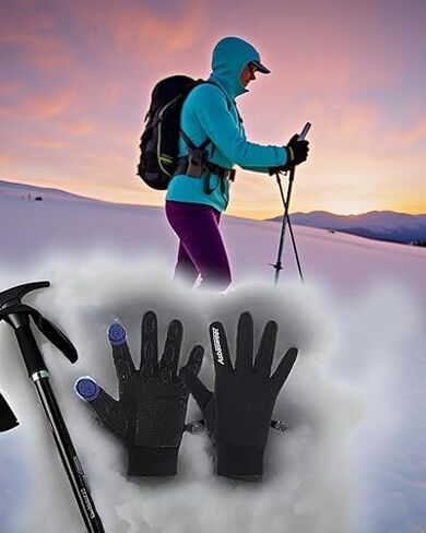 Running Gloves, Warm Gloves Touch Screen Winter Lightweight Windproof Gloves for Cycling, Biking, Sports - Non-Slip, Elastic Cuff - Gloves for Women Men Cold Weather in Saudi Arabia