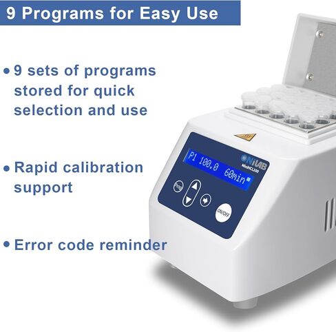 ONiLAB Mini Dry Bath Incubator,15 x1.5ml Aluminium Heating Block, LCD Display, Timer Control, Temperature -23-100C, 0.5C Accuracy,9 Programs in Memory, Rapid Calibration Function… in Kuwait