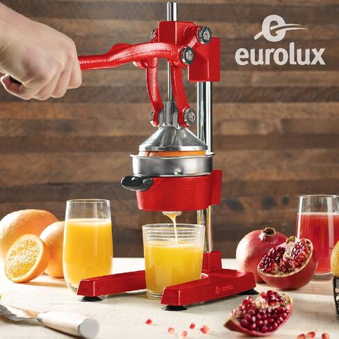 Eurolux الزهر للحمضيات العصارة | دليل يدوي لدرجة يدوي من الدرجة الأولى | Squeezer العمودي الشاق لعصير البرتقال الطازج (كوب من الفولاذ المقاوم للصدأ المكافأة) (أسود) in Kuwait