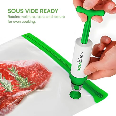 Sousvide Art Sous Vide Cooker Kit - 1000 واط ، تدوير غمر - 15 كيسًا فراغًا ومضخة وموقتًا رقميًا والتحكم في درجة الحرارة ؛ أكمل مجموعة طهي الماكينة السوس للطهاة والمبتدئين المنزليين in Kuwait