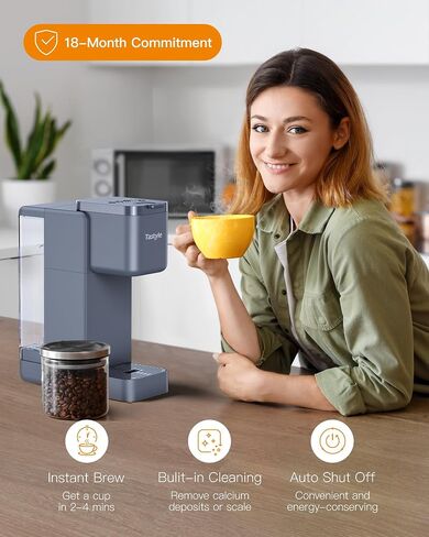 خدمة صانع القهوة الساخنة والثليدية ذات الخدمة المفردة مع مشروب قوي ، خزان 40oz قابل للإزالة ، 6 أحجام من المشروب ، متوافق مع كوب K والأراضي ، المدمجة للمنزل ، المكتب ، RV و Dorm ، Black (إصدار 2.0) in Saudi Arabia