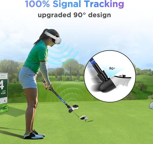 YOGES VR Golf Club Attachment Compatible with Meta Quest 3S/ Quest 3/ Oculus Quest 2 Controller, Non-Slip VR Golf Handle Grips 90 Degree Keep Tracking for Golf VR Games (ONLY for Right Controller) in Saudi Arabia
