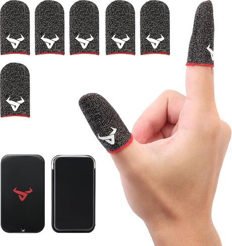 8 Pack Gaming Finger Sleeves,Thumb Sleeves for Mobile Gaming,Anti Sweat,Ultra Thin,0.3mm Silver Fiber,Suitable for Most Gamers,Mobile Gaming Finger Gloves for PUBG COD Dedales Gamer,Thumb Covers Glove in Saudi Arabia