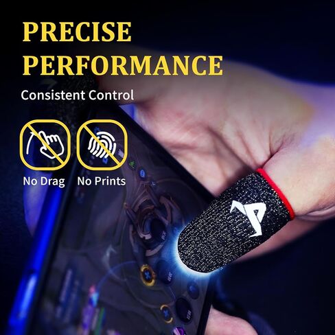 8 Pack Gaming Finger Sleeves,Thumb Sleeves for Mobile Gaming,Anti Sweat,Ultra Thin,0.3mm Silver Fiber,Suitable for Most Gamers,Mobile Gaming Finger Gloves for PUBG COD Dedales Gamer,Thumb Covers Glove in Saudi Arabia