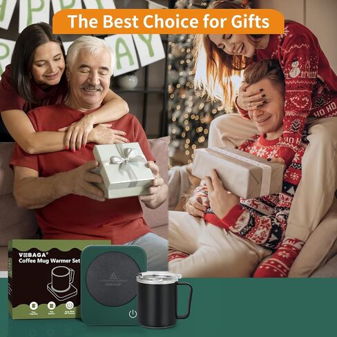 مجموعة VOBAGA لتدفئة قدح القهوة مع إيقاف تلقائي، تأتي مع كوب قهوة 15 أونصة، 3 إعدادات لدرجة الحرارة لأكواب القهوة وتدفئة الشموع المحمولة لملحقات مكتب المنزل والمكتب in Kuwait