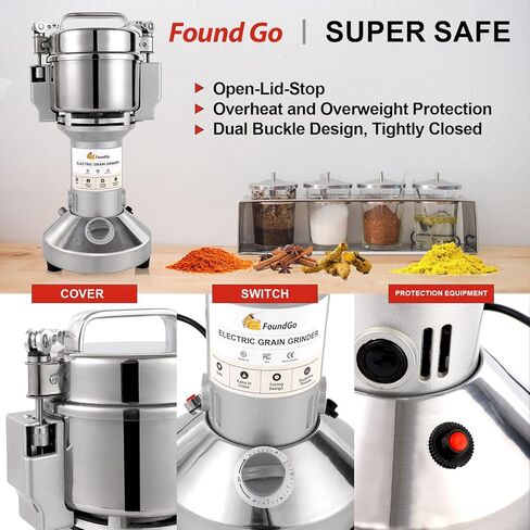 Foundgo 150g حبوب الحبوب الكهربائية حبوب طاحونة شحمة التوابل طحن الطحن طحين الذرة طحين للتوابل الجافة البذور أعشاب الحبوب الفلفل الأرز ، الصف التجاري in Kuwait