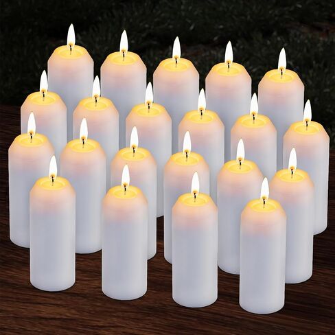 20Pack 15H+ Emergency Candles Long Burning Survival [20H+ Inside Candle Lanterns], 3“ Unscented White Pillar Candles, Survival Candles for Power Outage, Camping, Hurricane in Saudi Arabia