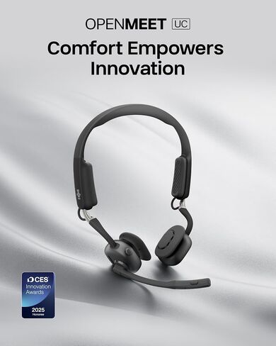 SHOKZ New OpenMeet UC - Open-Ear Bluetooth Computer Headset, Noise Cancelling Mic + Mute Button, USB-C Dongle Compatible with PC & Mac, Wireless Work Headphones, Customizable Fit, Smart App - C610 UC in Saudi Arabia