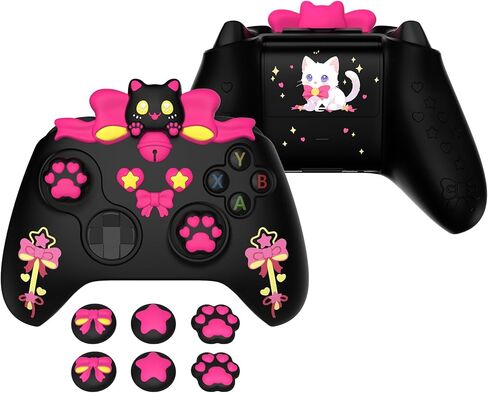 Playvital Sweetheart Kitty Silicone Cover متوافق مع وحدة التحكم Xbox Series X/S مع قبضة وملصقات الإبهام ، واقي مطاطي ناعم مع قبضة مضادة للانزلاق لوحدة التحكم Core Xbox - الوردي in Kuwait