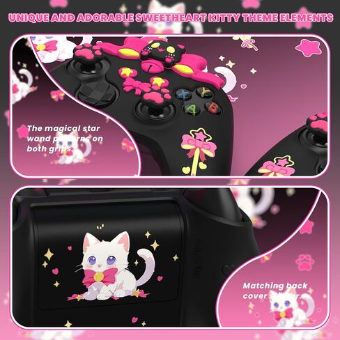 Playvital Sweetheart Kitty Silicone Cover متوافق مع وحدة التحكم Xbox Series X/S مع قبضة وملصقات الإبهام ، واقي مطاطي ناعم مع قبضة مضادة للانزلاق لوحدة التحكم Core Xbox - الوردي in Kuwait